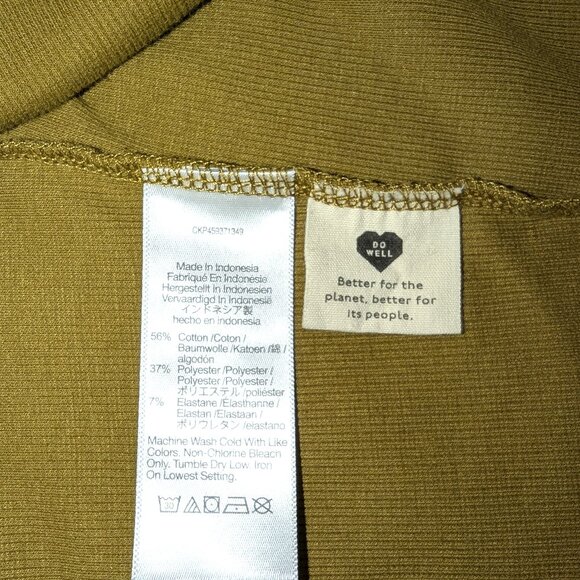 Madewell | Ribbed Henley High-Crop Short Sleeve Tee in Spiced Olive Green Medium - Picture 8 of 10